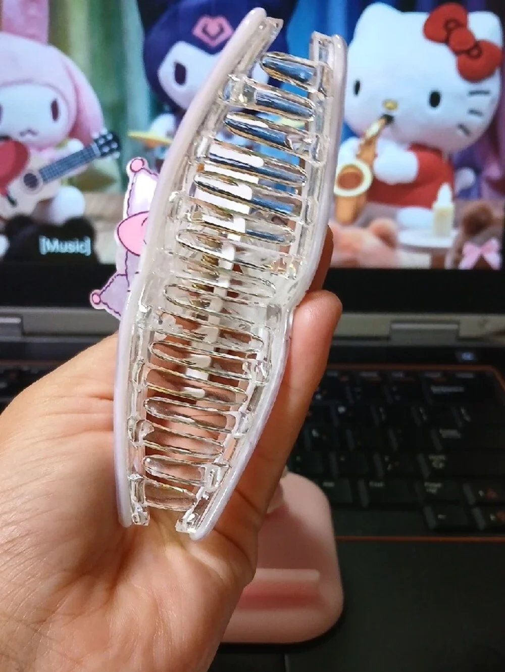 Big Sanrio-Inspired Pink Character Hair Clip for Kids
